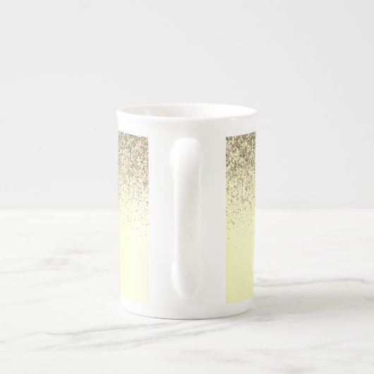 Tasse En Porcelaine Gold Parties scintillant Girly Luxe Moderne Monogr (Dos)