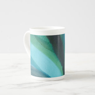 Tasse En Porcelaine Grande feuille bleue I