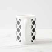 Tasse En Porcelaine Grands points rétro - noir et blanc (Dos)