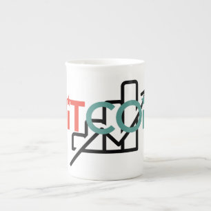 Tasse En Porcelaine "Graphique de croissance Bitcoin Red Green Design 