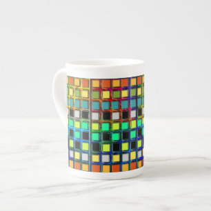 Tasse En Porcelaine Grille multicolore en carrés par Shirley Taylor