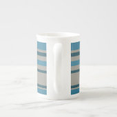 Tasse En Porcelaine Gris bleu rayé (Dos)