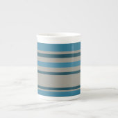 Tasse En Porcelaine Gris bleu rayé (Devant)