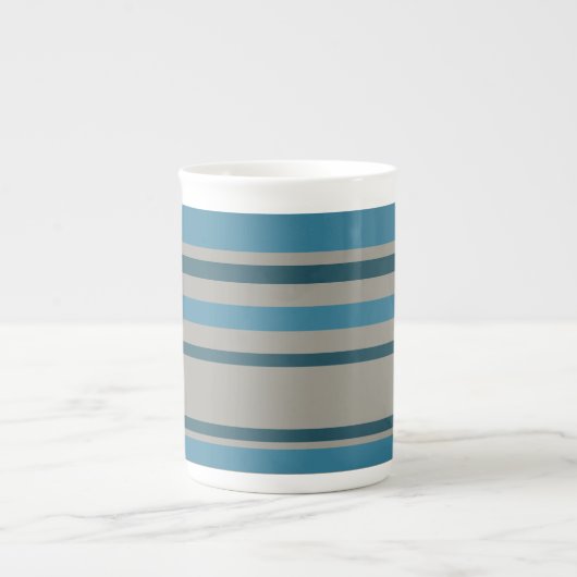 Tasse En Porcelaine Gris bleu rayé (Devant)