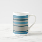 Tasse En Porcelaine Gris bleu rayé (Droite)