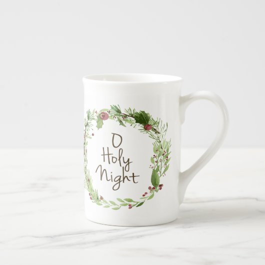 Tasse En Porcelaine guirlande sainte d'aquarelle de nuit d'o (Droite)