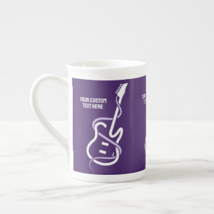 Tasse En Porcelaine Guitare stylisée de texte personnalisé
