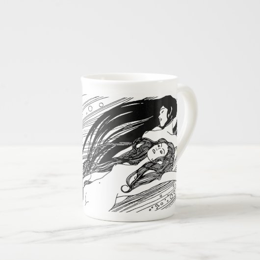 Tasse En Porcelaine Gustav Klimt - Poisson Sang Surreal Art Japonais (Devant droit)