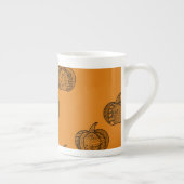 Tasse En Porcelaine Halloween boho Zentangle ® inspiré citrouille Auto (Droite)