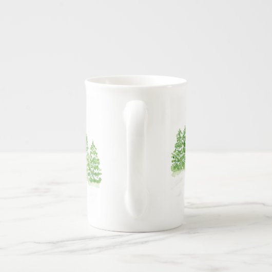 Tasse En Porcelaine Handpainted Winter Trees Let Snow Somewhere Else (Dos)
