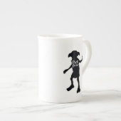 Tasse En Porcelaine Harry Potter | "Free Dobby" Silhouette Typographie (Devant droit)