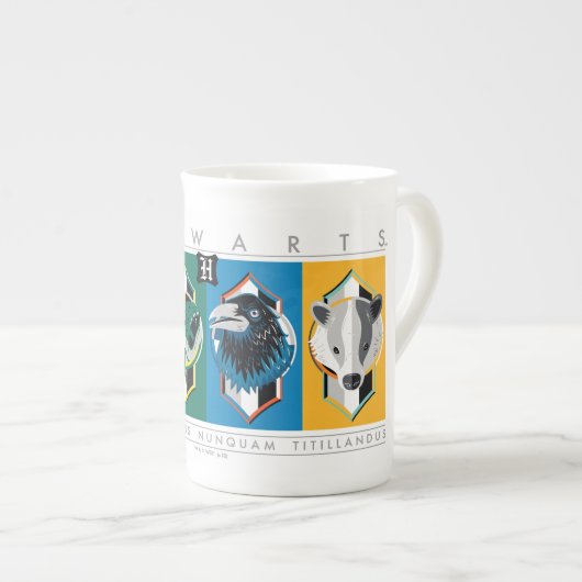 Tasse En Porcelaine Harry Potter | Sigles de maison HOGWARTS™ (Devant droit)