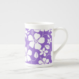 TASSE EN PORCELAINE HAWAIIAN HULA (HIBISCUS) LUMIÈRE PURPLE