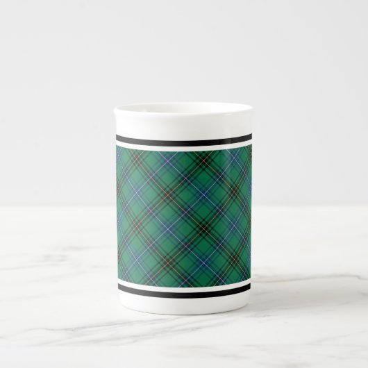 Tasse En Porcelaine Henderson Family Tartan Vert et bleu Plaid (Devant)