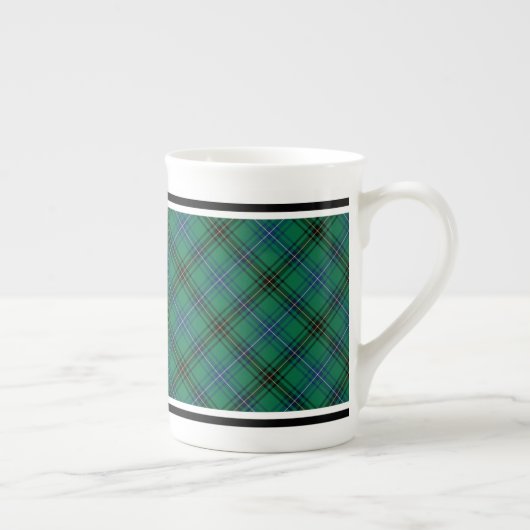 Tasse En Porcelaine Henderson Family Tartan Vert et bleu Plaid (Droite)