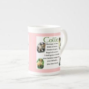 Tasse En Porcelaine Héritage de l'amour de chiot colley