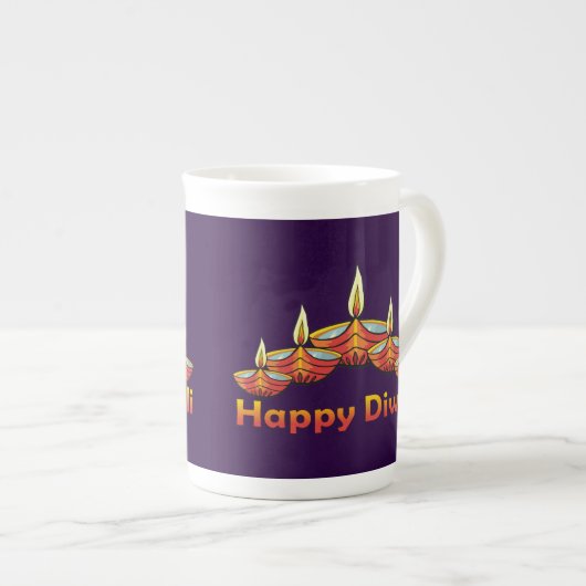 Tasse En Porcelaine Heureux Diwali Deepas (Devant droit)
