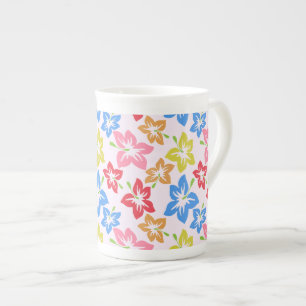 Tasse En Porcelaine Hibiscus Coloré, Motif Des Fleurs