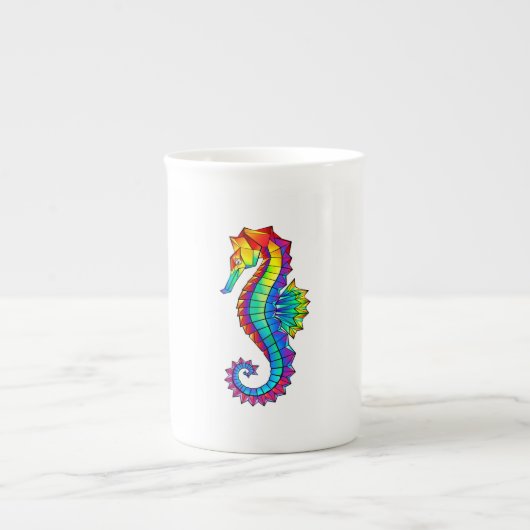 Tasse En Porcelaine Hippocampe polygonal arc-en-ciel (Devant)