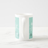 Tasse En Porcelaine Hiver Pastel Blue Snowflake Noël (Dos)