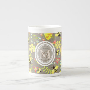 Tasse En Porcelaine Honey Bee Grey