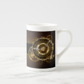 Tasse En Porcelaine Horloge Steampunk avec des engrenages anciens (Droite)