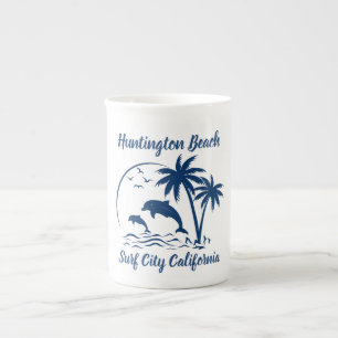 Tasse En Porcelaine Huntington Beach California Dark Blue