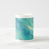 Tasse En Porcelaine Hydrangea bleu texture ondulée (Devant)