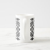 Tasse En Porcelaine Ikat damask pattern - noir et blanc (Dos)