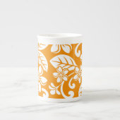 TASSE EN PORCELAINE ÎLE PLUMERIA (ORANGE) (Devant)