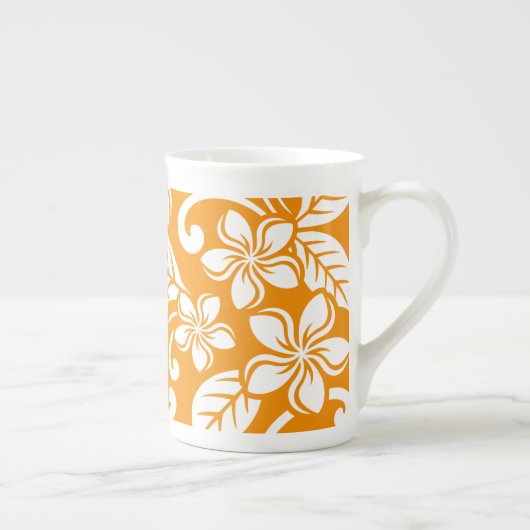 TASSE EN PORCELAINE ÎLE PLUMERIA (ORANGE) (Droite)