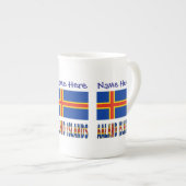 Tasse En Porcelaine Îles Aaland Ålander Drapeau Bleu Personnalisation (Devant droit)