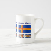 Tasse En Porcelaine Îles Aaland Ålander Drapeau Bleu Personnalisation (Droite)