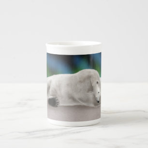 Tasse En Porcelaine Illustration de la nature arctique de l'ours polai