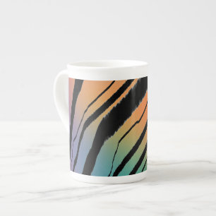 Tasse En Porcelaine Impression de tigre arc-en-ciel