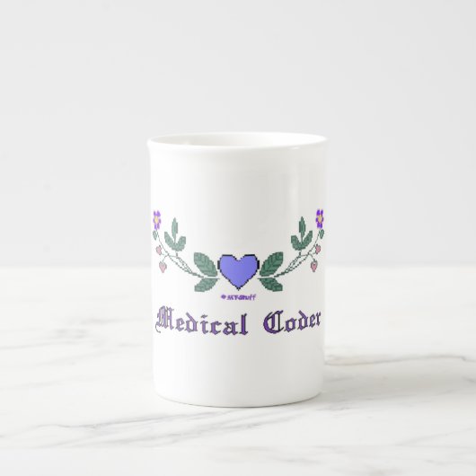 Tasse En Porcelaine Impression Médicale Codeur bleu CS (Devant)