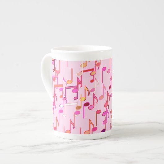 Tasse En Porcelaine Impression musicale - rose, multi (Devant gauche)