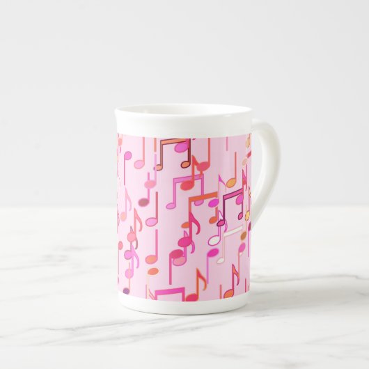 Tasse En Porcelaine Impression musicale - rose, multi (Devant droit)