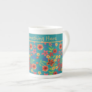 Tasse En Porcelaine Imprimantes florales rétro chic sur boue chinoise