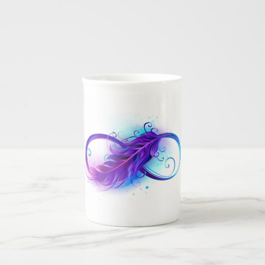 Tasse En Porcelaine Infinity with purple feather (Devant)