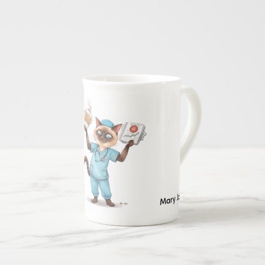 Tasse En Porcelaine Infirmière ayant une pause café (Devant droit)