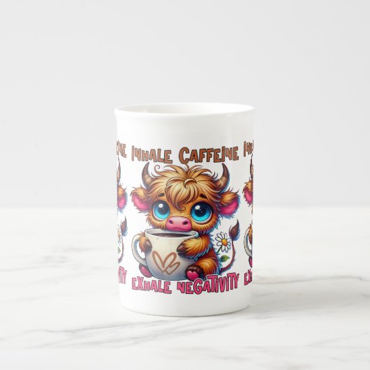 Tasse En Porcelaine Inhale Caffeine Exhale Negativity (Devant)