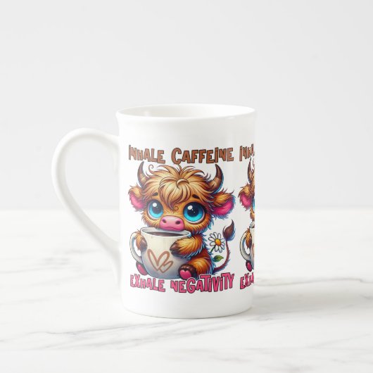 Tasse En Porcelaine Inhale Caffeine Exhale Negativity (Gauche)