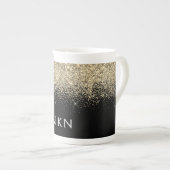 Tasse En Porcelaine Initiales Monogrammes pour filles Parties scintill (Devant droit)