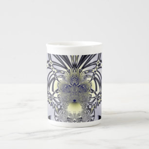 Tasse En Porcelaine Iris Violet Art Fractal de Géométrie Sacrée