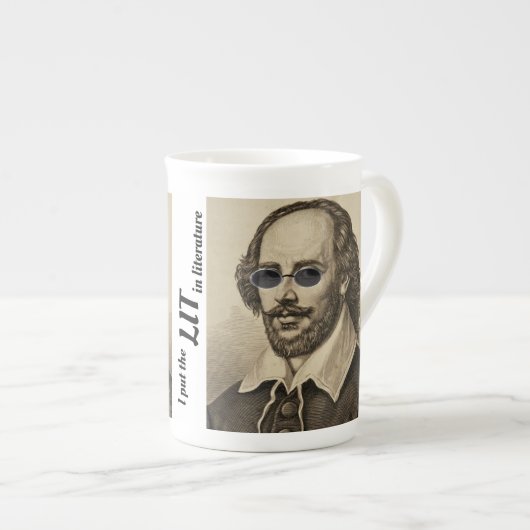 Tasse En Porcelaine J'ai mis le LIT en littérature Shakespeare (Devant droit)