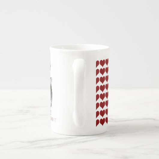 Tasse En Porcelaine J'aime mon lapin géant flamand (Dos)