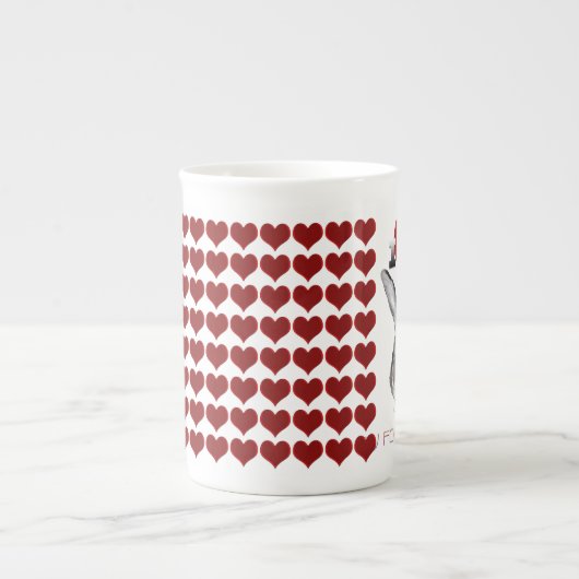 Tasse En Porcelaine J'aime mon lapin géant flamand (Devant)
