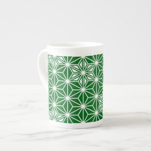 Tasse En Porcelaine Japonais Asanoha motif - vert pin