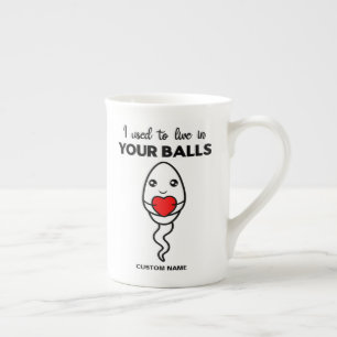 Tasse En Porcelaine J'Avais L'Habitude De Vivre Dans Tes Boules, Nom P